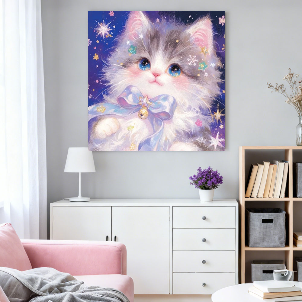 AB Diamond Painting Cute Cat F - Resin Art Wallpaper 评论和价格