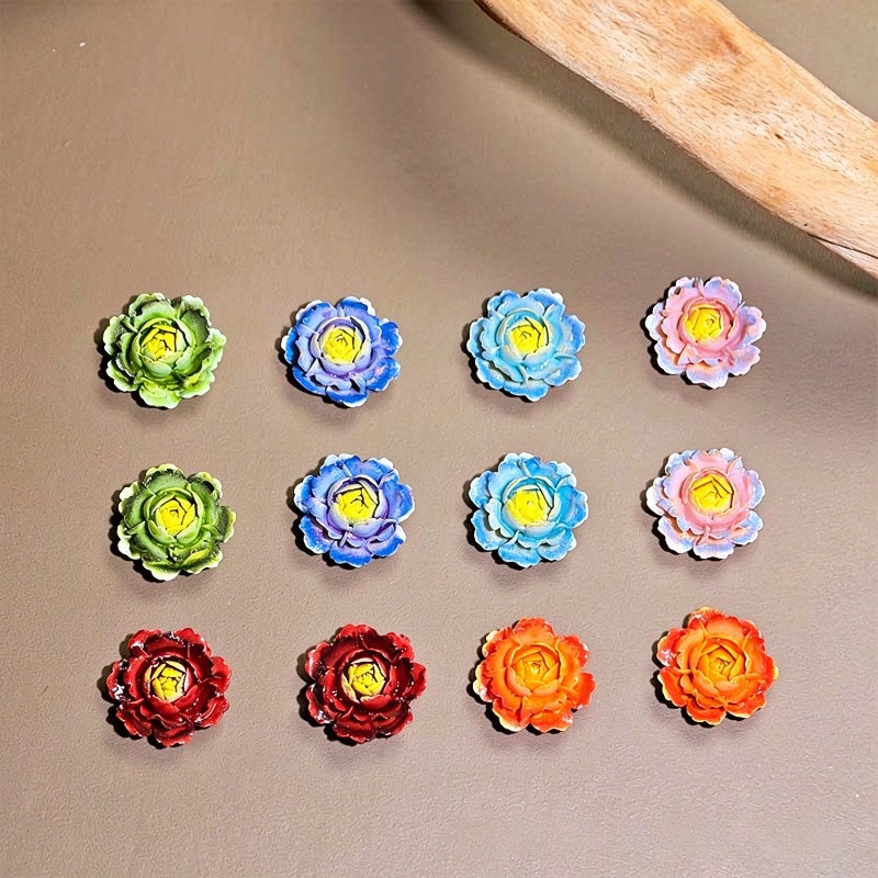 50pcs Mixed Color 3D Resin Ros - Resin Art Rose 评论和价格