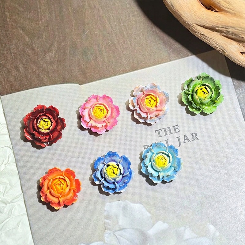 50pcs Mixed Color 3D Resin Ros - Resin Art Rose 评论和价格